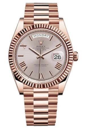 Rolex Day-Date 40 18K Everose Gold Sundust Dial Men's Watch M228235-0001