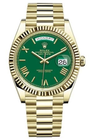 Rolex Day-Date 40 18K Yellow Gold Green Roman Dial Men's Watch M228238-0061