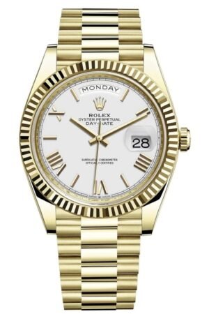 Rolex Day-Date 40 18K Yellow Gold White Dial Men's Watch M228238-0042
