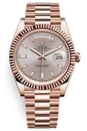 Rolex Day-Date 40 Everose Gold Sundust Diamond Dial Men's Watch M228235-0004