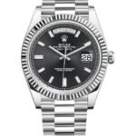 Rolex Day-Date 40 Platinum Black Diamond Dial Men's Watch M228236-0004