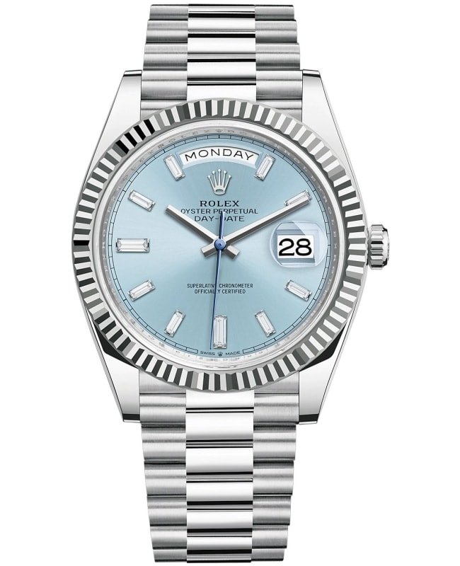 Rolex Day-Date 40 Platinum Ice-Blue Diamond Dial Men's Watch M228236-0006