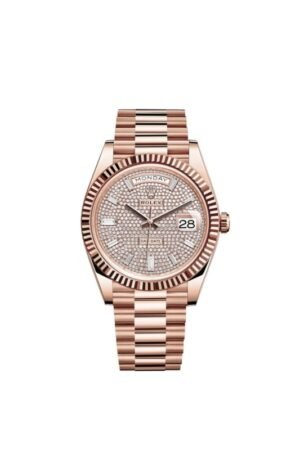 Rolex Day-Date Rose Gold Diamond Paved Dial Men's Watch M228235-0036