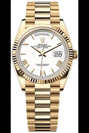 Rolex Day-Date Yellow Gold 36 Automatic White Dial Women's Watch M128238-0113
