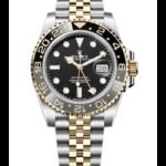 Rolex GMT Master ll Yellow Gold and Stainless Steel Black Dial Jubilee Bracelet Men's Watch M126713GRNR-0001