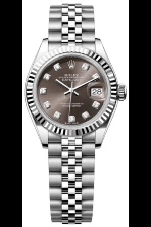 Rolex Lady-Datejust 28 Automatic Grey Diamond Dial White Gold Steel Women's Watch M279174-0015