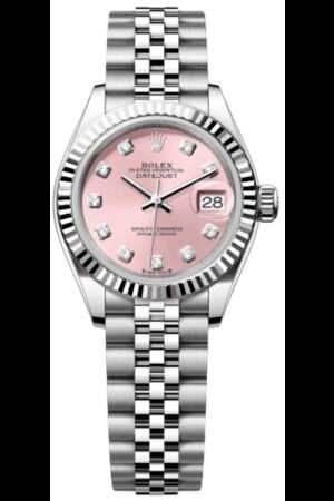 Rolex Lady-Datejust 28 Automatic Pink Diamond Dial White Gold and Steel Women's Watch M279174-0003