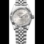 Rolex Lady-Datejust 28 Automatic Silver Diamond Dial White Gold and Steel Women's Watch M279174-0021