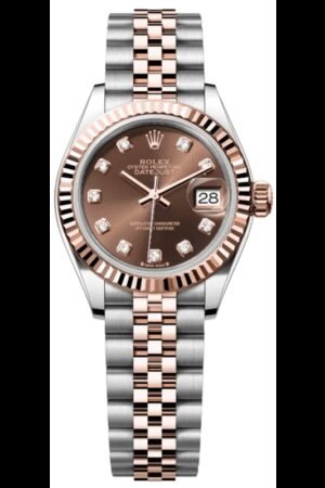 Rolex Lady-Datejust 28 Steel and Everose Gold Automatic Chocolate Diamond Dial Women's Watch M279171-0011
