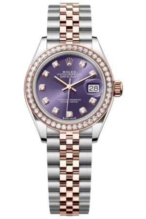Rolex Lady-Datejust 28 Steel and Everose Gold Mechanical Diamond Purple Dial 18K Rose Gold & Stainless Steel Women's Watch M279381RBR-0015