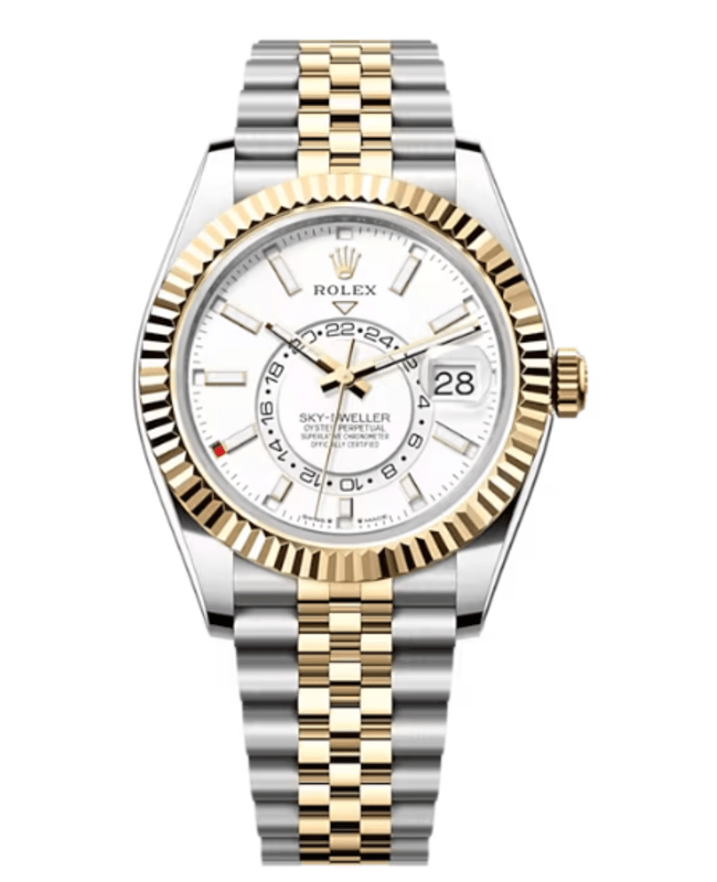 Rolex Sky-Dweller Yellow Rolesor White Dial Jubilee Men's Watch M336933-0006