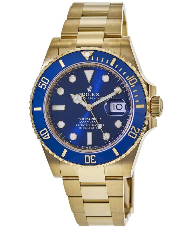 Rolex Submariner Blue Dial 18K Yellow Gold Men's Watch M126618LB-0002