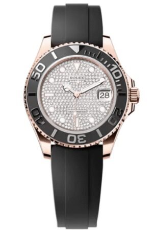 Rolex Yacht-Master 37 Diamond-Paved Dial 18k Rose Gold Oysterflex Men's Watch M268655-0019