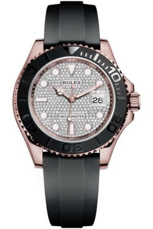 Rolex Yacht-Master 40 Pave Dial Black Rubber Men's Watch M126655-0005